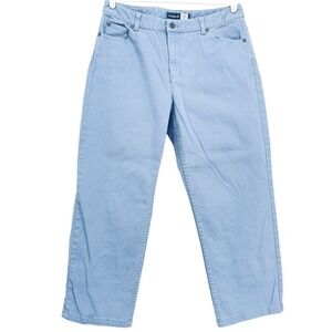 Liz Claiborne Women's Denim Jeans Size 12 Mid Rise Straight Leg Fit Stretch Blue